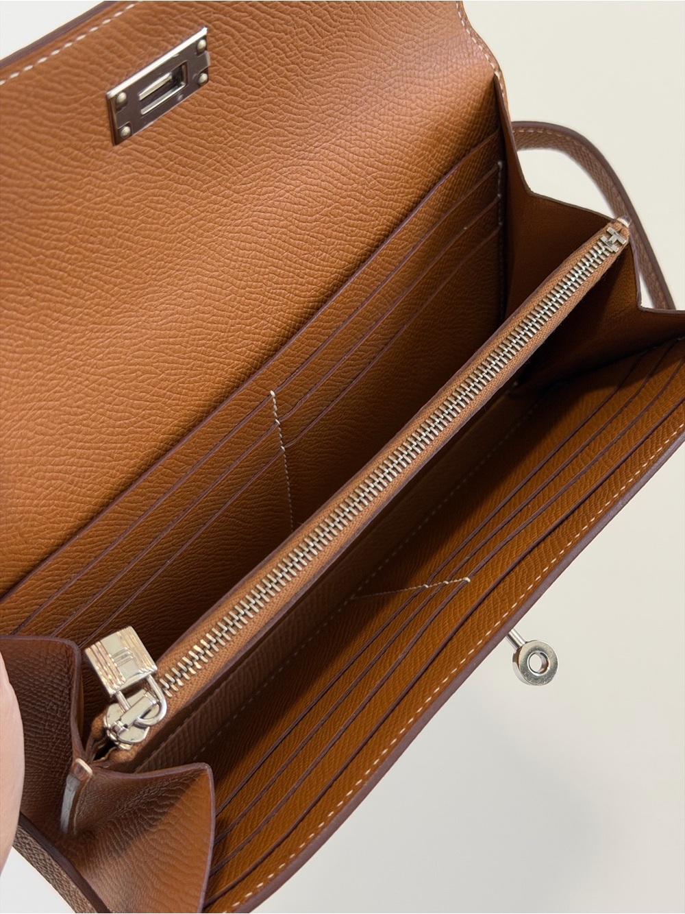 Hermes Gold Epsom Kelly Wallet with Palladium Hardware 2018 - Picture 7 of 8